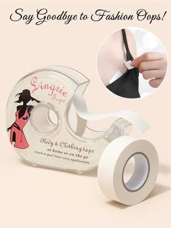 2 Rolls Of Waterproof Double-Sided Tape, Strong Fixing All Day Long, Transparent Invisible Design, And Transparent, Suitable For Fixing The Chest And Clothing On The Neckline To Prevent Exposure