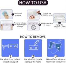 16-Pack Shower Caddy Adhesive Replacement, Transparent Adhesive Hooks Stickers, Strong Hook Strip For Shower Caddy Basket Shelf, Soap Holder, Bathroom Storage Racks And Kitchen Racks