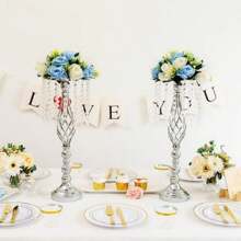 2PcsGold Centerpieces Table Tall Crystal Flowers Stand Wedding Road Lead Flower Holders Crystal Chandelier Metal For Reception Tables Supplies