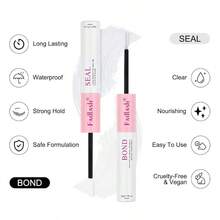 Pegamento y sellador para pestañas individuales de 10ml, súper resistente para kit de extensión de pestañas DIY, aguanta de 48 a 72 horas, resistente al agua, pegamento para extensiones de pestañas en racimo - Claro - Ver 2