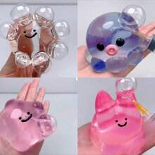 1PC Cute Stress Reducing Transparent Octopus Super Sticky Injectable Bubbles:(6cm/2.36) Portable Squeeze Toy, Perfect For Keeping At Your Desk And Relaxing On The Go, Tabas Squishy Toy For Teens 14+ | Fun And Tricky Sensory Play, Perfect For Christmas, Halloween And Birthday Gifts For Kids, Making It An Ideal Holiday Gift. Fidget Toys