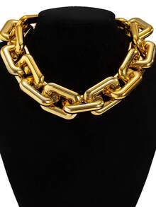 1-20pcs Punk Hip-Hop Style Square Buckle Chain Necklace, Bag Chain, DIY Necklace, Bracelet, Anklet For Men And Women - Yellow Gold - View 7