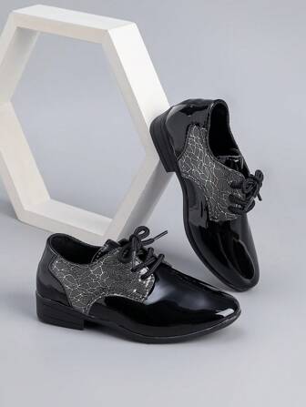 Boys' Oxford Shoes, New Arrival Spring/Autumn, Korean Style, Students Performance Wear Black Breathable Fashion Versatile Children Formal Shoes