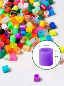 500 pezzi/confezione, perline forate da 5 mm, confezione supplementare per la realizzazione di gioielli, puzzle di perline forate, artigianato creativo, fai-da-te per gioielli, puzzle in massa, imballaggio di assemblaggio, adatto per bambini di età superiore ai 5 anni per realizzare opere d'arte a mano.