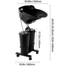Portable Shampoo Bowl, Shampoo Sink For Washing Hair With Electric Pump, Includes 2 Buckets 2 Showerheads, Drain Hose, Height And Angle Adjustable Portable Wash Bowl For Home Salon Use, Black - US A Type Plug(110-127V) - View 10