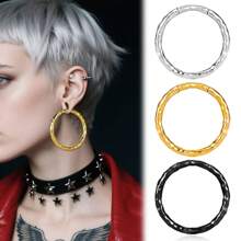 1 pieza Nuevo accesorio de moda para orejas estiradas, aro de acero inoxidable simple para dilataciones de oídos, kit de dilatación de joyería para mujeres