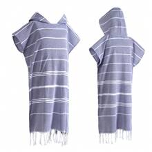 1Pc Hooded Towel, Turkish Beach Towel, Bathrobe,Sandproof Large Surf Poncho, Lightweight, Soft And Super Absorbent, Suitable For Swimming, Beach Surfing, Bathroom Accessory, Beach Essentials. - Multicolor - View 9