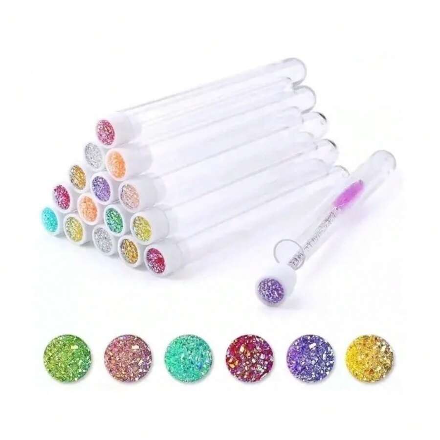 Tubos portacepillo para pestañas extensiones accesorios belleza con cepillo incluido organización maquillaje cuidado de pestañas herramienta práctica para uso diario o viaje - 50PZ - Ver 1