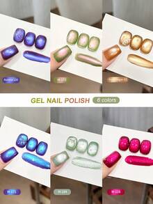 XEIJAYI Cat's Eye 6-Color Nail Polish 6pcs Set New Whitening Flash Nail Art Suitable For Female Nail Salon Design - Nhiều màu - Xem 3