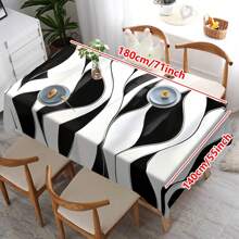 1/20 Stück Schwarz-Weiß Tischdecken, rechteckige Speise- und Kaffeetisch Tischdecken, 3D Optische Effekte, 2D bedruckte Tischdecken, Hochzeitstisch Dekorationen, Heim Dekorationen, geeignet für Picknicks, Camping, Hochzeiten, Geburtstagsfeiern