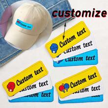 Customize A Personalized Square Full Set Of Racket Embroidered Name Patches With Hook Backing, Suitable For Hats Bag Clothing,Etc