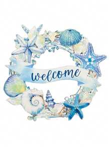 Ocean Themed Decorative Wooden Wall Hanging - 20*20*0.5cm, Starfish And Shell Elements Decor, Create Warm Coastal Atmosphere, Perfect Summer Decoration