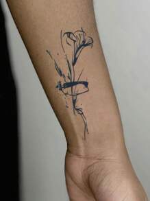 1 Pieza Tatuaje Temporal Falso Tatuaje Semipermanente Y2K Abstracto Resistente al Agua y al Sudor Dura 1-2 Semanas Realista Extractos Herbales Antifricción No Reflectante Negro Para Mujer y Hombre Pegatinas de Tatuaje para Brazo, Pecho, Pierna, Abdomen, Cintura, Dedo, Cuello, Espalda, Arte Corporal Modernista