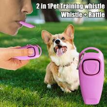 全新宠物训练响片套装，带彩色响片，训练响片适用于狗、猫、马、鸟、海豚、牛、山羊、兔子和其他宠物，宠物响片 + 口哨训练口哨带钥匙扣（浅蓝色、粉色、黑色）