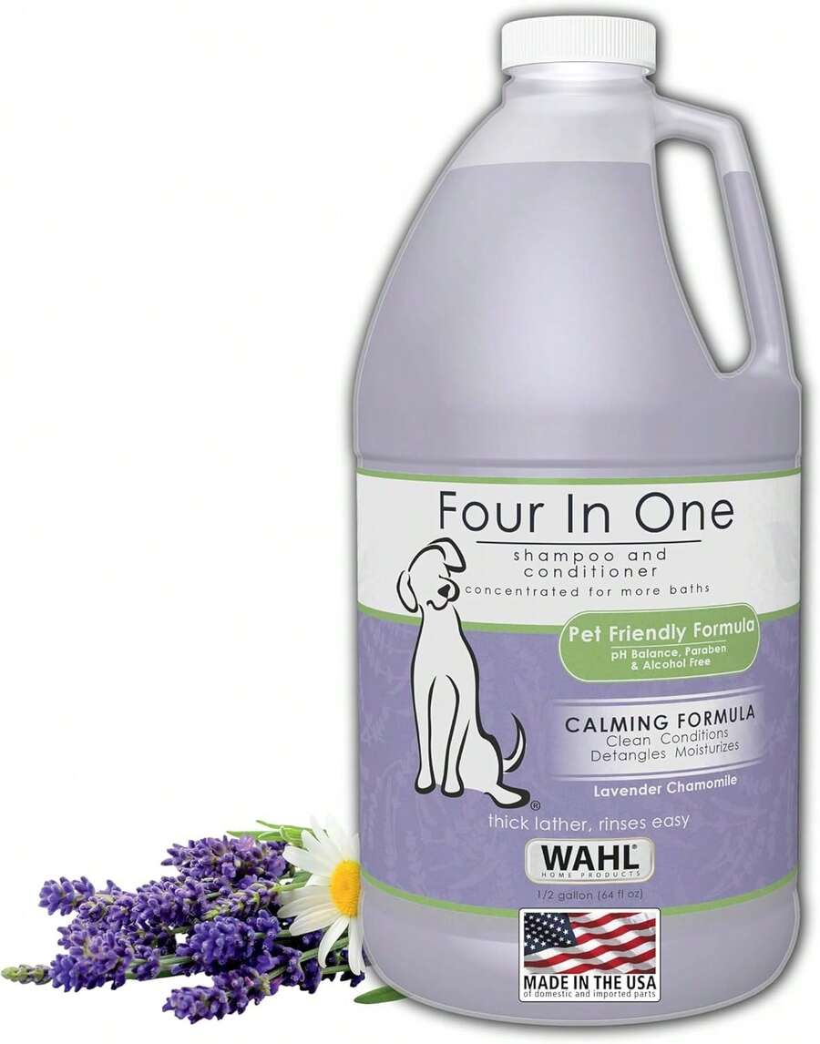 Wahl USA 4-In-1 Calming Pet Shampoo For Dogs – Cleans, Conditions, Detangles, &Amp; Moisturizes With Lavender Chamomile - Pet Friendly Formula - 24 Oz - Model 820000A - 64 Ounce - View 1