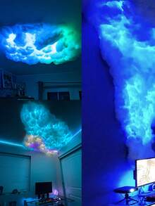 云形智能 LED 灯，带音乐同步和 RGB 颜色的浮动云灯，带 APP 和遥控器的酷炫云灯，适用于卧室、客厅、天花板的梦幻云灯 - 彩色 - 查看 7