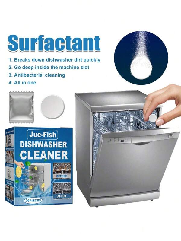 20pcs Dishwasher Cleaner & Deodorizer - Deep Cleaning Descaler Pods, Heavy Duty And Septic Safe, Natural Scale Remover For Hard Water, Calcium, Odors - Dishwasher Cleaner & Deodorizer Tablets, 25 Pieces, Deep Cleaning Tablets Help Remove Limescale, Mineral Buildup And Odors, Formula Cleans In All Machines