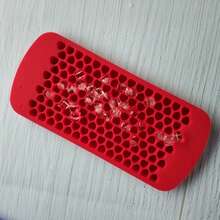 Rejilla de hielo de silicona de 150 agujeros, molde en forma de corazón mini, bandeja de cubos de hielo de 1 cm, molde de pegamento de cristal DIY, molde de gránulos de cera de pintura de fuego - Rojo - Ver 4