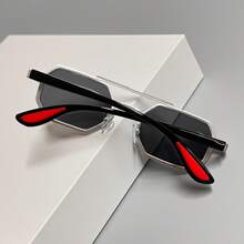1 Paar unisex Metall geometrischer Rahmen klein/mittel Größe Fashionbrille, dekorative lässige Modebrille