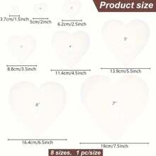 8 قوالب تشكيل أكريليكية على شكل قلب، قوالب خياطة بخطوط شبكية، مثالية لأعمال التكعيبية واليدوية، لوازم أعمال التكعيبية | نماذج على شكل قلب | مواد يدوية، لوازم أعمال التكعيبية