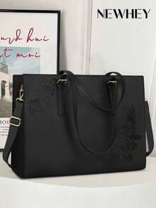 NEWHEY 15.6 Inch Women's Genuine Leather Laptop Bag, Waterproof Work Tote, Professional Business Office Computer Briefcase, Large Capacity Shoulder Bag - Multicolor - View 1