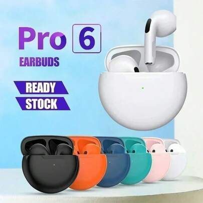 Auriculares inalámbricos originales PRO6 TWS, diseño minimalista y de múltiples funciones práctico