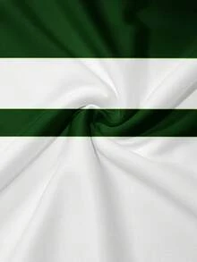 Men's Business Color Block Print Short Sleeve Polo Shirt And Shorts Set - Green - View 4