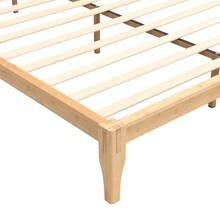 MERAX Mid-Century Modern Queen Size 12 Inch Bamboo Wood Platform Bed With Wood Slat Support, No Box Spring Needed, Easy Assembly,Natural - Natural-Queen Size - View 9