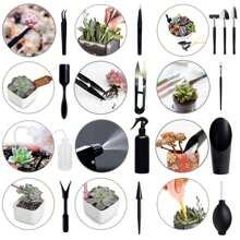 Succulent Plants Tools,15Pcs Mini Garden Tools Set Mini Garden Hand Transplanting Succulent Tools Gardening Hand Tools Indoor Miniature Fairy Garden Plant Care Potting,Cactus Kit