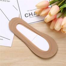 1/3/5双女式超低帮隐形防滑尼龙袜，适合平底乐福鞋和高跟鞋 - 彩色 - 查看 4