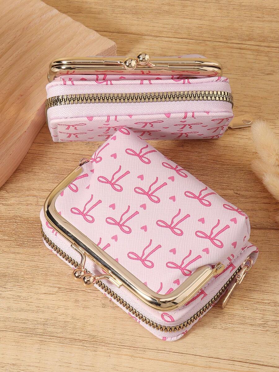 Ví nữ da PU ngắn có khóa kéo & móc khóa Túi đựng tiền dung tích lớn đa năng cho nữ, đựng thẻ xu, nhẹ, thời trang hiện đại, khóa kéo công sở, thẻ tín dụng, trang phục thường ngày cho nhà giáo, quà tặng cho giáo viên, kỷ niệm, sinh nhật, dành cho phụ nữ, dành cho nữ, nhân viên văn phòng - Màu Hồng Tươi - Xem 1