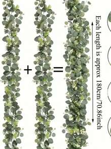 1-4 Packs Faux Greenery Garland Vines, Eucalyptus Leaves Decor Rattan For Valentine's Day Decor, Suitable For Wedding Party Home Decor, Fake Green Vine For Tablecloths And Home Decoration