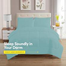 JIANGTAO-Dorm Room Essentials College Bedding Comforter Set 5 Piece Twin XL Size Bed In A Bag For College Students Boys And Girls, Twin XL, Navy Blue - 藍色 - 查看 2