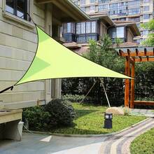 遮阳帆户外防水遮阳帆天篷浅绿色有效阻挡 95% 紫外线，适用于后院、露台、阳台、派对、草坪花园、户外活动 - 淺綠色 - 查看 16
