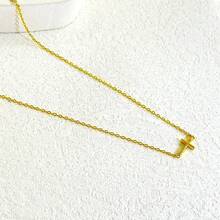 Cross Necklace For Women, Dainty 18K Gold Plated/Sterling Silver Small Cross Pendant Necklace Simple Gold Cross Necklaces For Women  Faith Jewelry Gift2025 - 橫向交叉金 - 查看 5