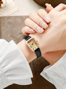 Vintage Small Dial Women's Watch, New Student Sports Small Rectangular Watch, Minimalist Casual Quartz Watch