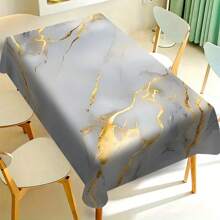 1/20 Stücke elegante goldene und weiße Marmorierung Tischdecke - luxuriöses Polyester, rechteckige Tischdecke für Zuhause, Büro oder Schreibtischnutzung, perfektes Geschenk für Feiertage, Esszimmer Dekoration