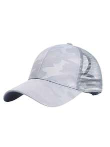 1pc Women's Ponytail Baseball Caps Spring Summer Mesh Sun Hat Running Snapback Hat Female Adjustable Girl Outdoor Visor Hats - Multicolor - View 3