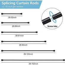 S.2 Pack Curtain Rods 28 To 48 Inch, 5/8 Inch Small Matte Black Curtain Rod Bathroom, Living Room, Kitchen(Size:28-52 Inch) - 28-52吋(2件裝) - 查看 10