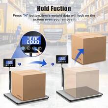 Shipping Scale, 440 Lbs/0.35oz High Accurate Digital Postal Scale With Hold/Tare Function, Shipping Scale For Small Business, Packages, Luggage, Home Use, Battery & Charging Cable Include - USB & Battery Powered - Silver - View 4