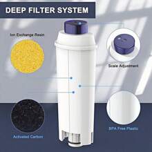 1/2/3/4 Repuestos de filtros de máquina de café para DeLonghi DLSC002, cartuchos de filtro de agua con carbón activado suavizante, compatibles con ECAM, ESAM, ETAM, BCO, EC, de vuelta a la escuela