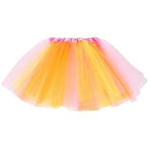 1pc 30cm Colorful Skirt Rainbow Tutu Skirt Yarn Skirt Mesh Puff Skirt Girl Rainbow Half Body Yarn Skirt