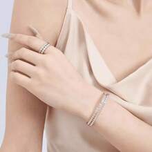 Bracelet & Ring Set, Fashion Honeycomb Women Ring & Bracelet Set, Suitable For Daily Wear And Festival Gift