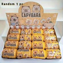 1/3 piezas Llavero con forma de cápsula de Capibara - Diseño de oso de dibujos animados lindo, favor de fiesta amarillo duradero adecuado para decoraciones al aire libre, accesorios para mochilas, regalos para amigos, maestros, empaque de calidad, lindo pequeño regalo