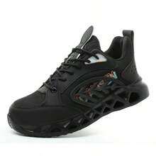 1 Paar Stahl Zehenschuhe für Herren, leichte Sicherheitsschuhe, Sneaker, bequeme durchstichsichere Slip-On EVA-Sohle, unzerstörbare Outdoor-Arbeitsschuhe aus Stahl mit Zehenkappe, Trainingsschuhe und modische Turnschuhe