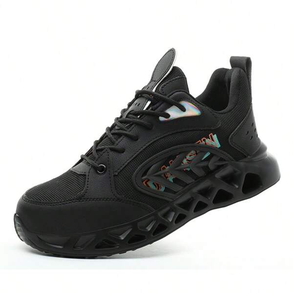 1 Paar Stahl Zehenschuhe für Herren, leichte Sicherheitsschuhe, Sneaker, bequeme durchstichsichere Slip-On EVA-Sohle, unzerstörbare Outdoor-Arbeitsschuhe aus Stahl mit Zehenkappe, Trainingsschuhe und modische Turnschuhe