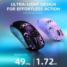 X3 49g SUPERLIGHT Mouse, PixArt PAW3395 Gaming Sensor, BT/2.4G Wireless/Wired Gaming Mouse, 6 Adjustable DPI Up To 26000, 200 Hrs Battery, Office Mice For Win11/PS/