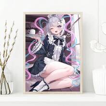 1 peça pôsteres de arte de parede moldura opcional pop needy girl overdose jogo papel branco pôster adesivo de parede chique para sala de estar decoração de bar adesivos de parede de arte