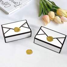 Set de 8/16/24 sellos de cera para sobres con diseño creativo en negro y blanco, con estampado dorado adecuado para cajas de regalo de boda, compromiso, fiestas de boda y uso en feriados