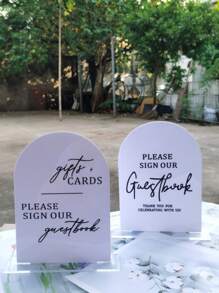 1pc Arch Acrylic Signs With Stand For Reception,Wedding And Party Event,Christmas